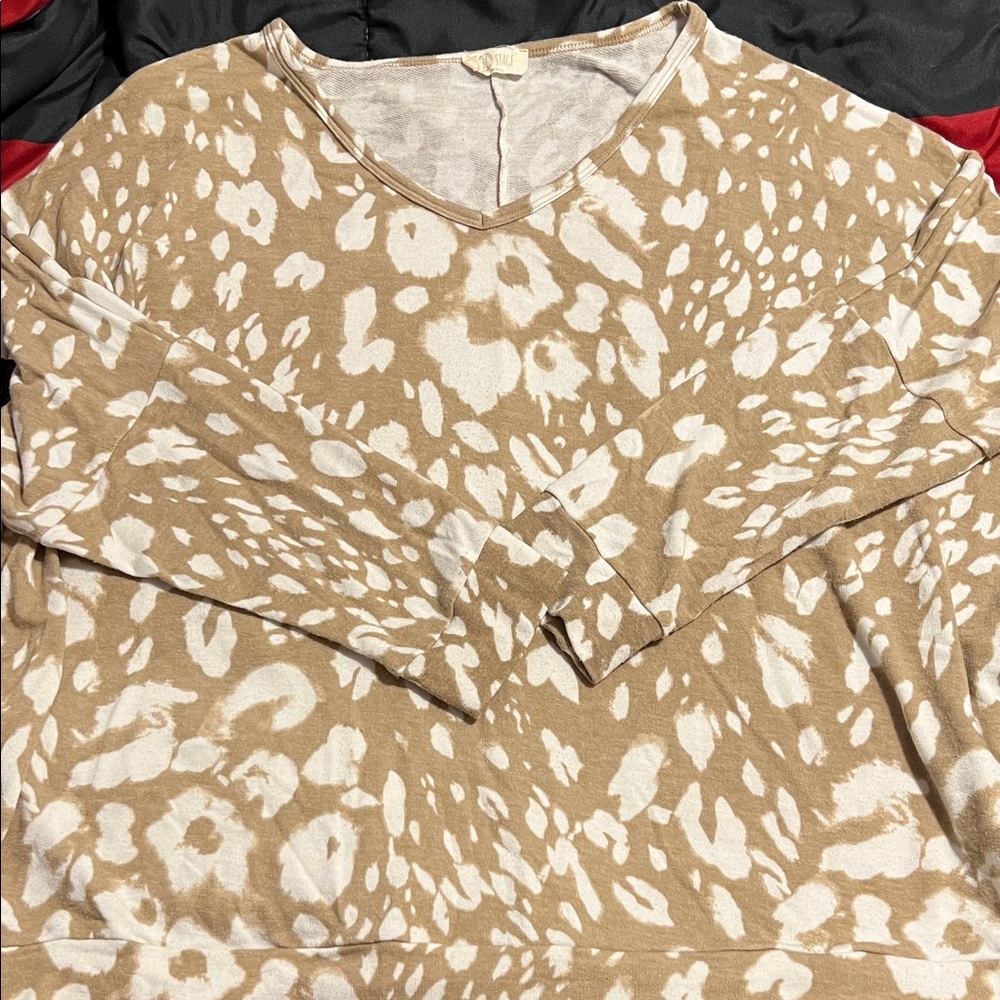 Leopard Print V-Neck Top